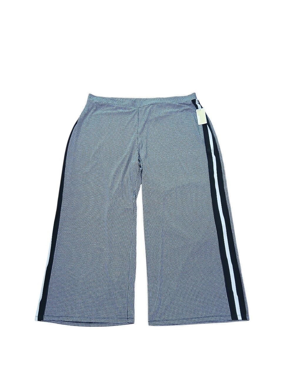 NWT Michael Kors Black& White Hounstooth Wide Leg Polyester Pants 4X